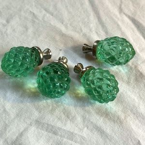 Sea glass green, pineapple shape drawer pulls